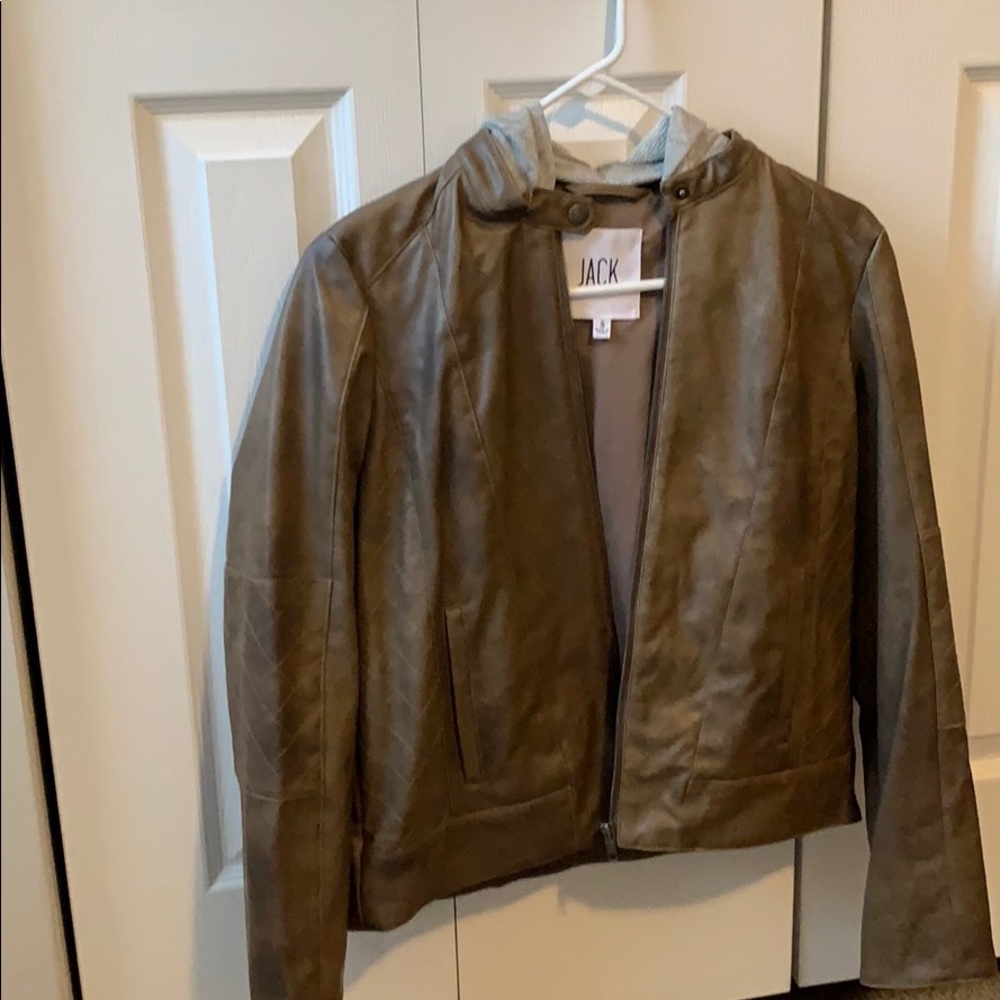 Jack faux leather jacket with hoodie